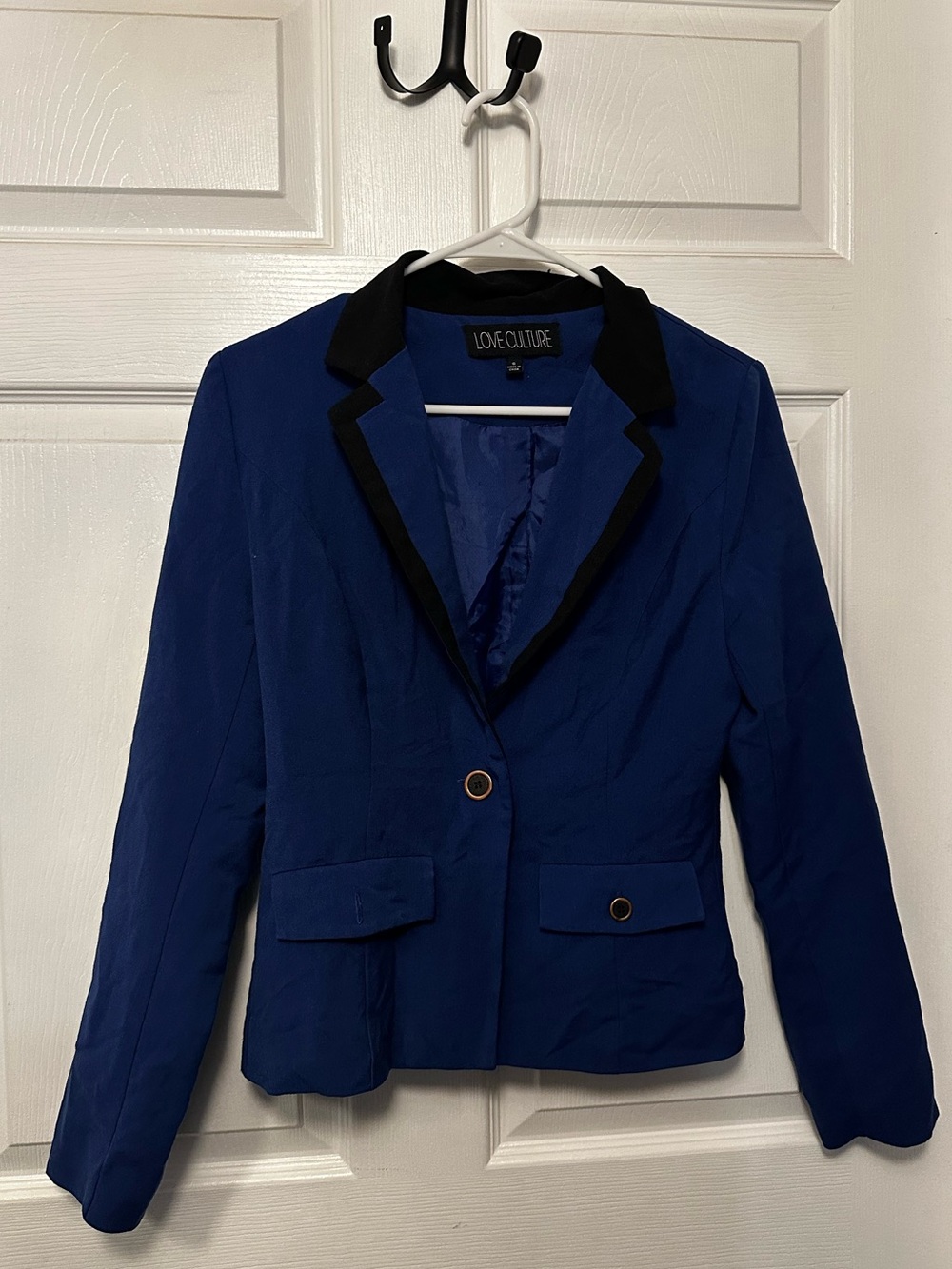 Love Culture Cobalt Blue Blazer with Black Trim